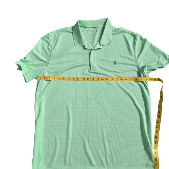 Izod Golf Mens Polo Shirt XL Mint Green Short Sleeve Polyester - Picture 6 of 6